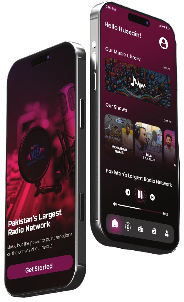 Hot FM 105 project mockup