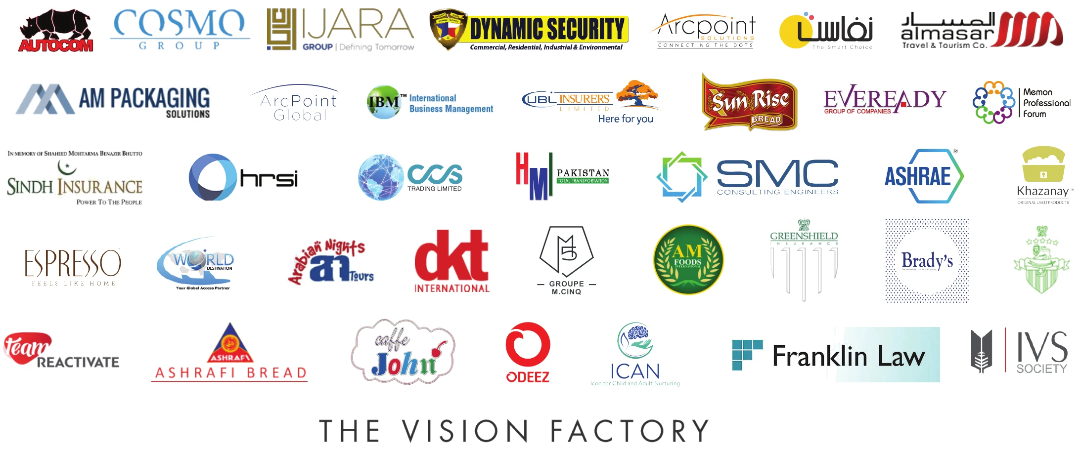Logos of some of our clients across industries including insurance, food, engineering, travel, retail, law and education